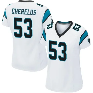 Women's Nike Carolina Panthers Claudin Cherelus White Jersey - Game