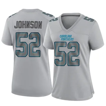 Women's Nike Carolina Panthers DJ Johnson Gray Atmosphere Fashion Jersey - Game