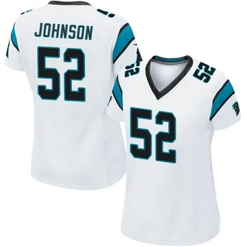 Women's Nike Carolina Panthers DJ Johnson White Jersey - Game