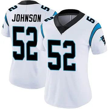 Women's Nike Carolina Panthers DJ Johnson White Vapor Untouchable Jersey - Limited