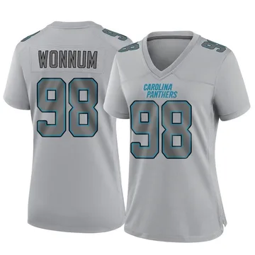 Women's Nike Carolina Panthers D.J. Wonnum Gray Atmosphere Fashion Jersey - Game