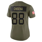 Women's Nike Carolina Panthers Dan Chisena Olive 2025 Salute to Service Jersey - Limited