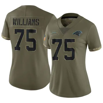 Women's Nike Carolina Panthers DeShawn Williams Olive 2022 Salute To Service Jersey - Limited