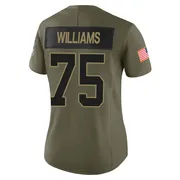 Women's Nike Carolina Panthers DeShawn Williams Olive 2025 Salute to Service Jersey - Limited