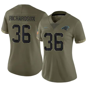 Women's Nike Carolina Panthers Demani Richardson Olive 2022 Salute To Service Jersey - Limited