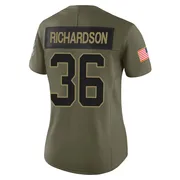 Women's Nike Carolina Panthers Demani Richardson Olive 2025 Salute to Service Jersey - Limited