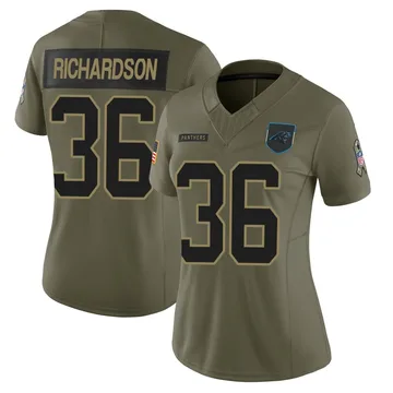 Women's Nike Carolina Panthers Demani Richardson Olive 2025 Salute to Service Jersey - Limited