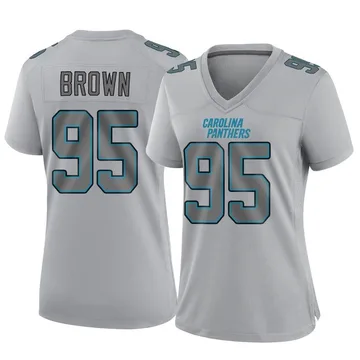 Women's Nike Carolina Panthers Derrick Brown Gray Atmosphere Fashion Jersey - Game