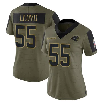 Women's Nike Carolina Panthers Devin Lloyd Olive 2021 Salute To Service Jersey - Limited