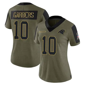 Women's Nike Carolina Panthers Ethan Garbers Olive 2021 Salute To Service Jersey - Limited
