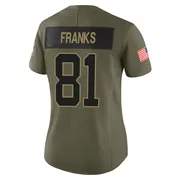 Women's Nike Carolina Panthers Feleipe Franks Olive 2025 Salute to Service Jersey - Limited