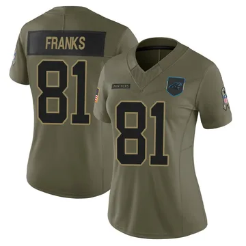 Women's Nike Carolina Panthers Feleipe Franks Olive 2025 Salute to Service Jersey - Limited