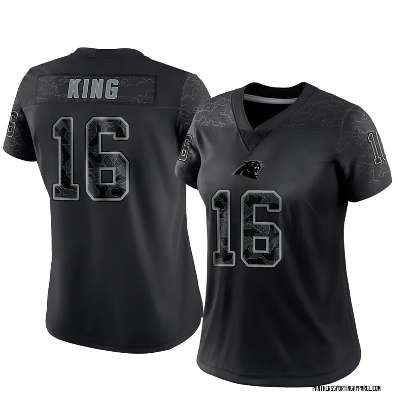 Women's Nike Carolina Panthers Haynes King Black Reflective Jersey - Limited