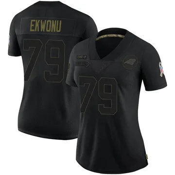 Women's Nike Carolina Panthers Ikem Ekwonu Black 2020 Salute To Service Jersey - Limited
