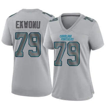Women's Nike Carolina Panthers Ikem Ekwonu Gray Atmosphere Fashion Jersey - Game