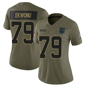 Women's Nike Carolina Panthers Ikem Ekwonu Olive 2025 Salute to Service Jersey - Limited