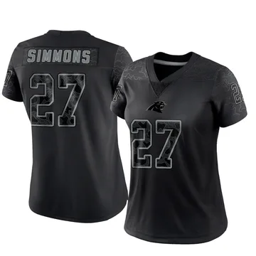 Women's Nike Carolina Panthers Isaiah Simmons Black Reflective Jersey - Limited