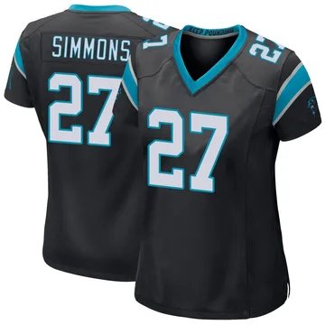 Women's Nike Carolina Panthers Isaiah Simmons Black Team Color Jersey - Game