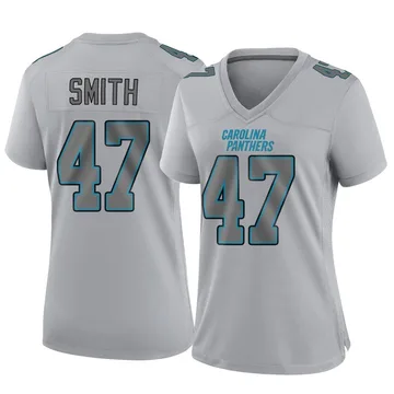 Women's Nike Carolina Panthers Isaiah Smith Gray Atmosphere Fashion Jersey - Game