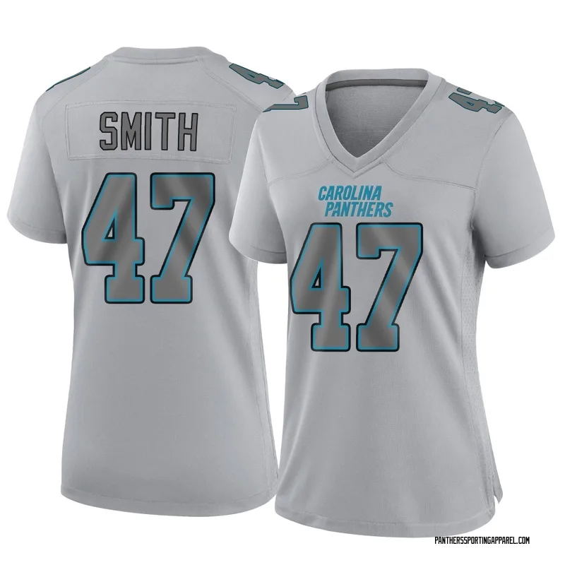 Women's Nike Carolina Panthers Isaiah Smith Gray Atmosphere Fashion Jersey - Game