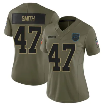 Women's Nike Carolina Panthers Isaiah Smith Olive 2025 Salute to Service Jersey - Limited