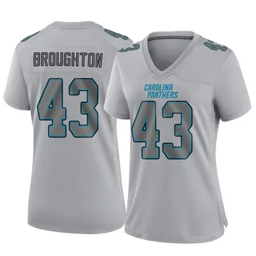 Women's Nike Carolina Panthers JaTravis Broughton Gray Atmosphere Fashion Jersey - Game