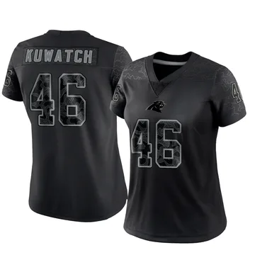 Women's Nike Carolina Panthers Jackson Kuwatch Black Reflective Jersey - Limited