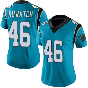 Women's Nike Carolina Panthers Jackson Kuwatch Blue Alternate Vapor Untouchable Jersey - Limited