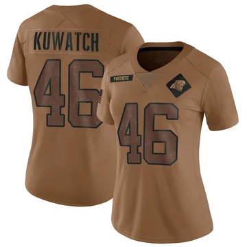 Women's Nike Carolina Panthers Jackson Kuwatch Brown 2023 Salute To Service Jersey - Limited