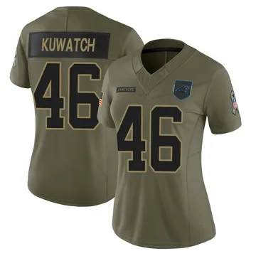 Women's Nike Carolina Panthers Jackson Kuwatch Olive 2025 Salute to Service Jersey - Limited