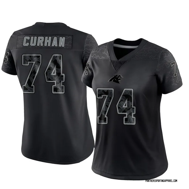 Women's Nike Carolina Panthers Jake Curhan Black Reflective Jersey - Limited