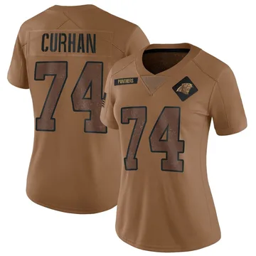 Women's Nike Carolina Panthers Jake Curhan Brown 2023 Salute To Service Jersey - Limited