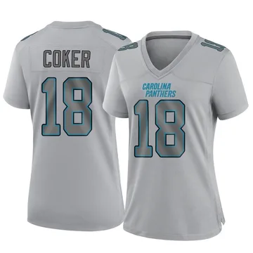 Women's Nike Carolina Panthers Jalen Coker Gray Atmosphere Fashion Jersey - Game