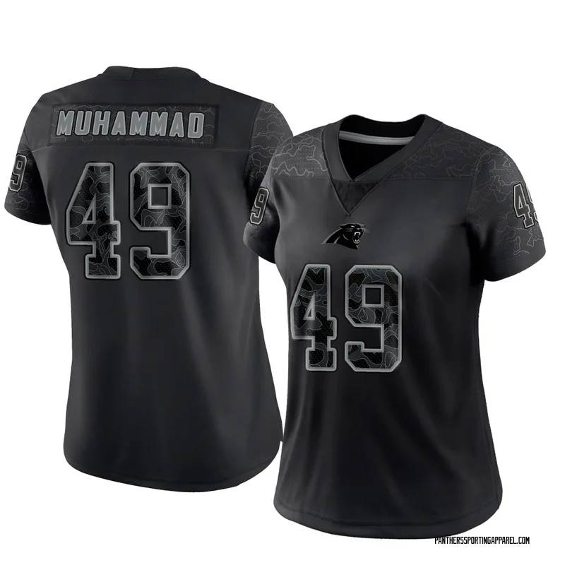 Women's Nike Carolina Panthers Jamil Muhammad Black Reflective Jersey - Limited