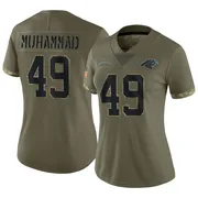 Women's Nike Carolina Panthers Jamil Muhammad Olive 2022 Salute To Service Jersey - Limited