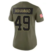 Women's Nike Carolina Panthers Jamil Muhammad Olive 2025 Salute to Service Jersey - Limited