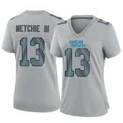 Women's Nike Carolina Panthers John Metchie III Gray Atmosphere Fashion Jersey - Game