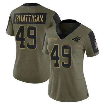 Women's Nike Carolina Panthers Jon Rhattigan Olive 2021 Salute To Service Jersey - Limited