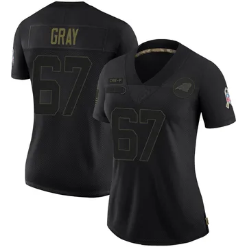 Women's Nike Carolina Panthers Joshua Gray Black 2020 Salute To Service Jersey - Limited