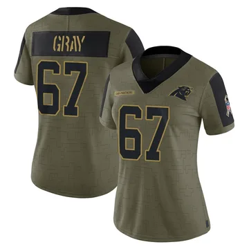 Women's Nike Carolina Panthers Joshua Gray Olive 2021 Salute To Service Jersey - Limited