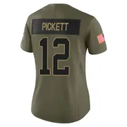 Women's Nike Carolina Panthers Kenny Pickett Olive 2025 Salute to Service Jersey - Limited
