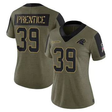 Women's Nike Carolina Panthers Kobe Prentice Olive 2021 Salute To Service Jersey - Limited