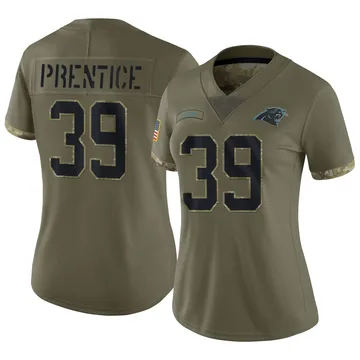 Women's Nike Carolina Panthers Kobe Prentice Olive 2022 Salute To Service Jersey - Limited