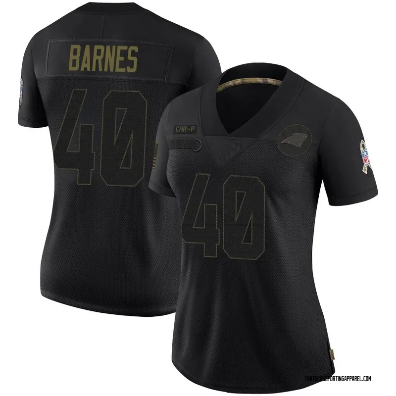 Women's Nike Carolina Panthers Krys Barnes Black 2020 Salute To Service Jersey - Limited