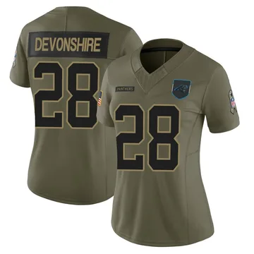 Women's Nike Carolina Panthers M.J. Devonshire Olive 2025 Salute to Service Jersey - Limited