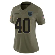 Women's Nike Carolina Panthers Maema Njongmeta Olive 2025 Salute to Service Jersey - Limited
