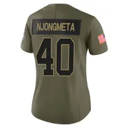 Women's Nike Carolina Panthers Maema Njongmeta Olive 2025 Salute to Service Jersey - Limited