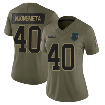 Women's Nike Carolina Panthers Maema Njongmeta Olive 2025 Salute to Service Jersey - Limited