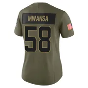 Women's Nike Carolina Panthers Mapalo Mwansa Olive 2025 Salute to Service Jersey - Limited