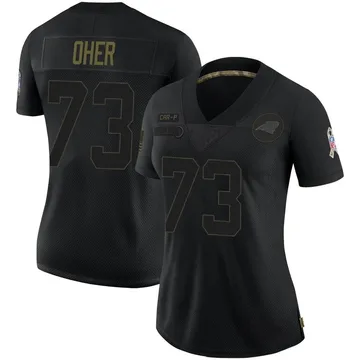Women's Nike Carolina Panthers Michael Oher Black 2020 Salute To Service Jersey - Limited